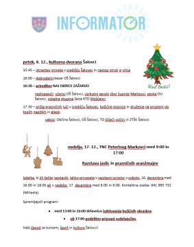 Začenjajo se dogodki v prazničnem decembru v Občini Šalovci 1
